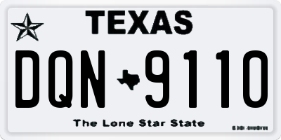 TX license plate DQN9110