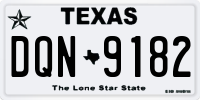 TX license plate DQN9182
