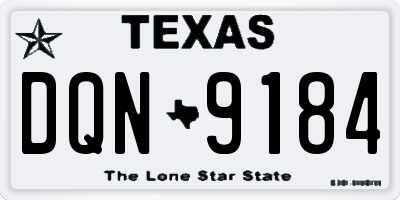 TX license plate DQN9184