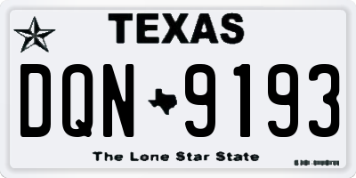 TX license plate DQN9193
