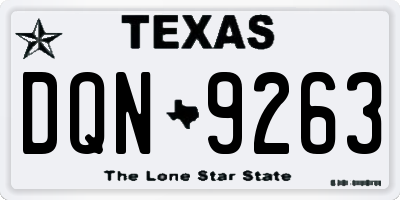 TX license plate DQN9263