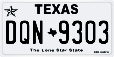 TX license plate DQN9303