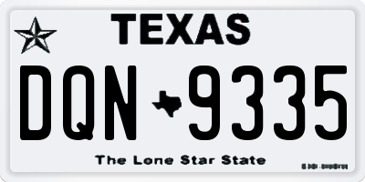 TX license plate DQN9335