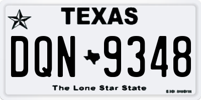 TX license plate DQN9348