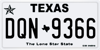 TX license plate DQN9366