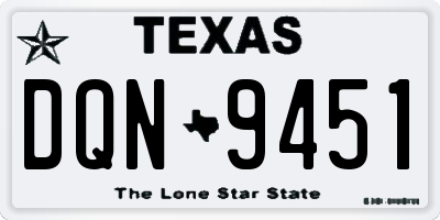 TX license plate DQN9451