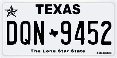 TX license plate DQN9452
