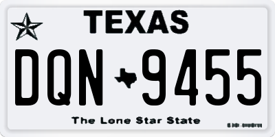 TX license plate DQN9455