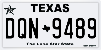 TX license plate DQN9489
