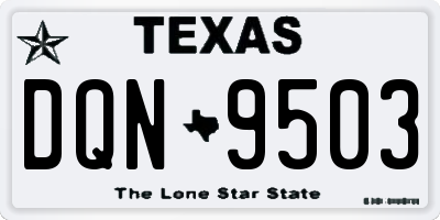 TX license plate DQN9503