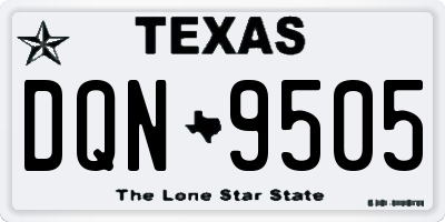 TX license plate DQN9505
