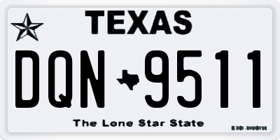 TX license plate DQN9511