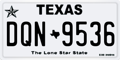 TX license plate DQN9536