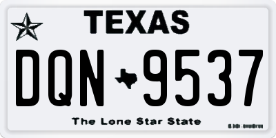 TX license plate DQN9537