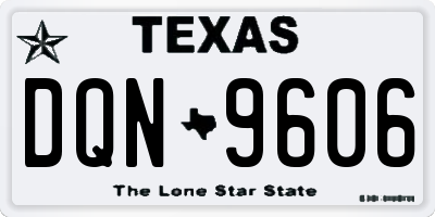 TX license plate DQN9606