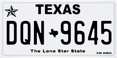 TX license plate DQN9645