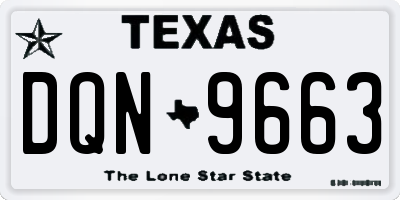 TX license plate DQN9663