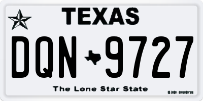 TX license plate DQN9727
