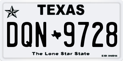 TX license plate DQN9728