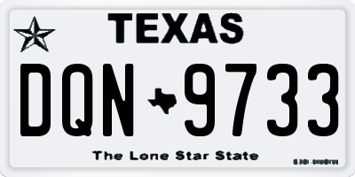TX license plate DQN9733