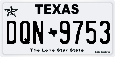 TX license plate DQN9753