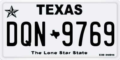 TX license plate DQN9769
