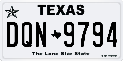 TX license plate DQN9794