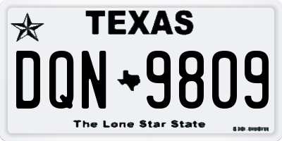 TX license plate DQN9809