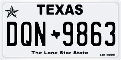 TX license plate DQN9863