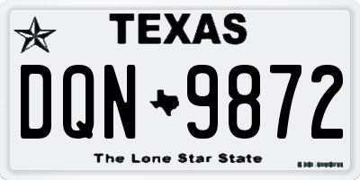 TX license plate DQN9872
