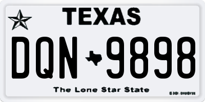 TX license plate DQN9898