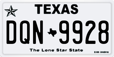 TX license plate DQN9928