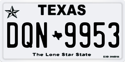 TX license plate DQN9953
