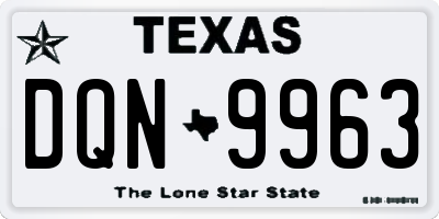 TX license plate DQN9963