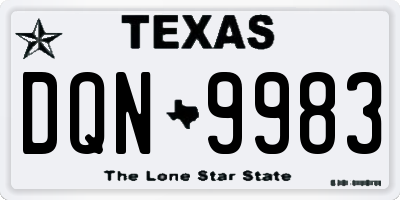 TX license plate DQN9983
