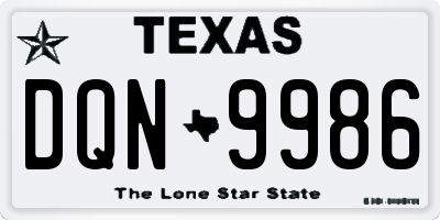 TX license plate DQN9986