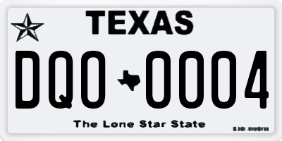 TX license plate DQO0004