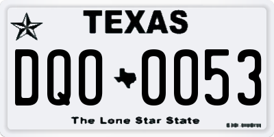TX license plate DQO0053