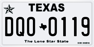 TX license plate DQO0119