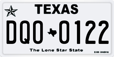 TX license plate DQO0122