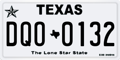 TX license plate DQO0132