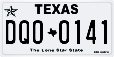 TX license plate DQO0141