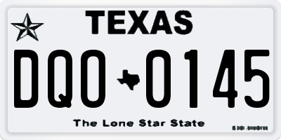 TX license plate DQO0145