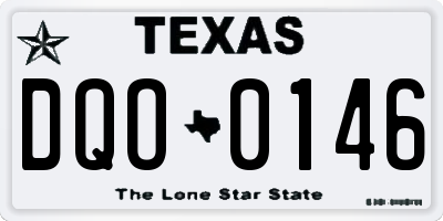 TX license plate DQO0146