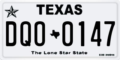 TX license plate DQO0147