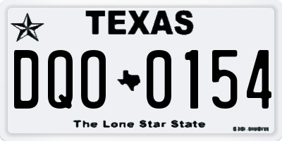 TX license plate DQO0154
