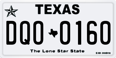 TX license plate DQO0160