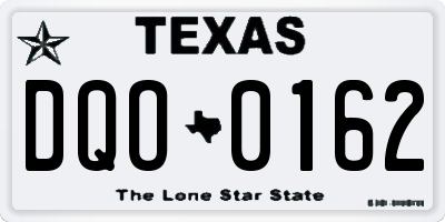 TX license plate DQO0162