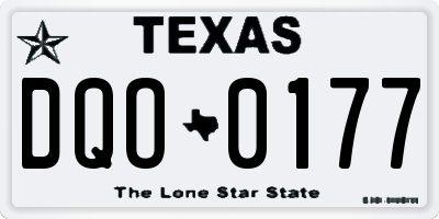 TX license plate DQO0177