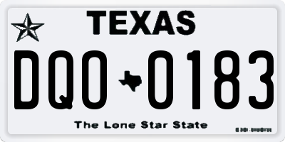 TX license plate DQO0183